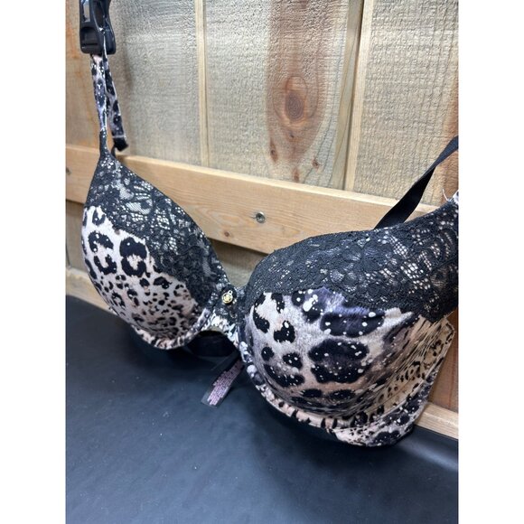 Victorias Secret Leopard Print 38C Lined Perfect Coverage Bra With Lace Trim - Picture 2 of 7